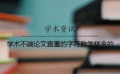 學(xué)術(shù)不端論文查重的字符數(shù)怎樣來的？