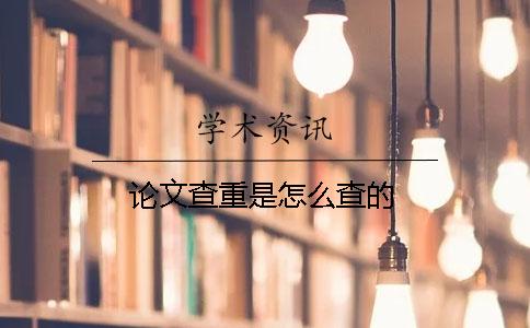 論文查重是怎么查的