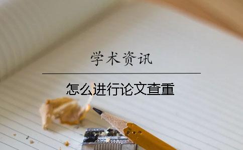 怎么進(jìn)行論文查重