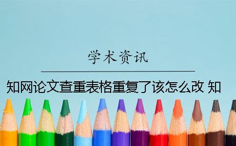 知網(wǎng)論文查重表格重復(fù)了該怎么改？ 知網(wǎng)論文表格查重嗎