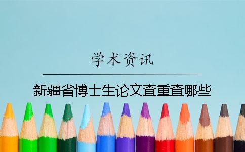 新疆省博士生論文查重查哪些